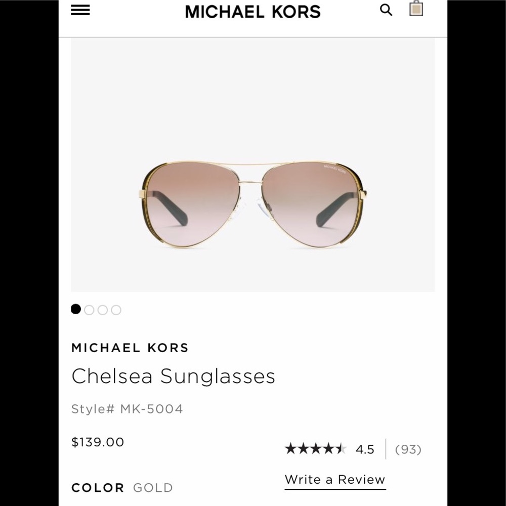 Michael Kors Gold Aviator eyeglass