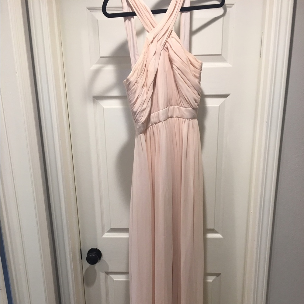 Monique lhuller halter bridesmaid dress