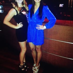 Royal Blue Lulus Wrap Dress - worn once!