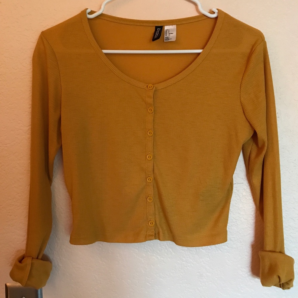 H&M Mustard Yellow Crop Top