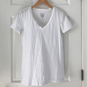 Express Plain White Tee - V Neck
