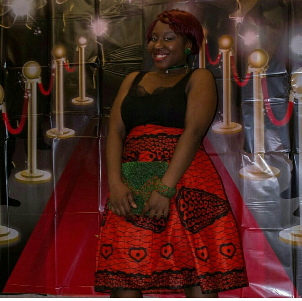 Red African skirt