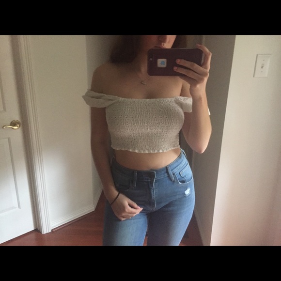 Urban Outfitters Tops - Urban Outfitter Kimchi Blue white eyelet crop top