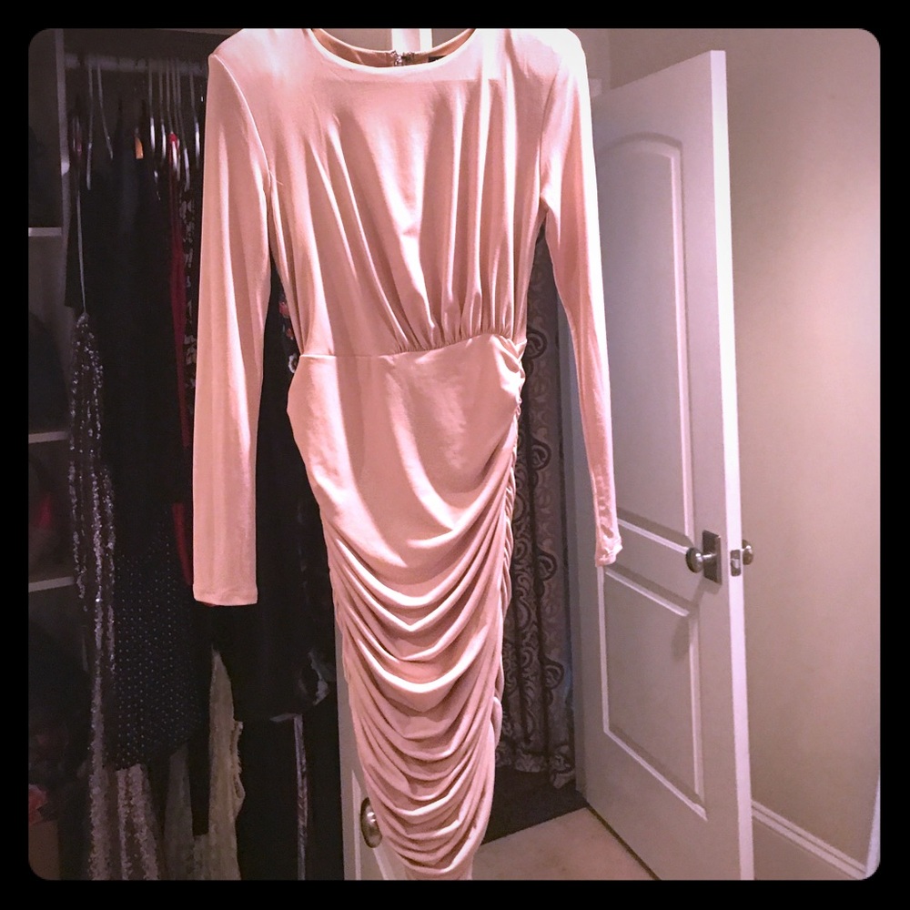 Nasty Gal fitted and gathered midi dress