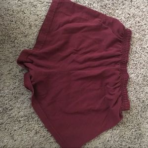 maroon athletic shorts