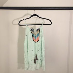 Mint Tank Top with Beading