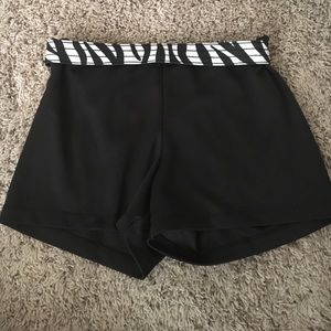 black athletic shorts