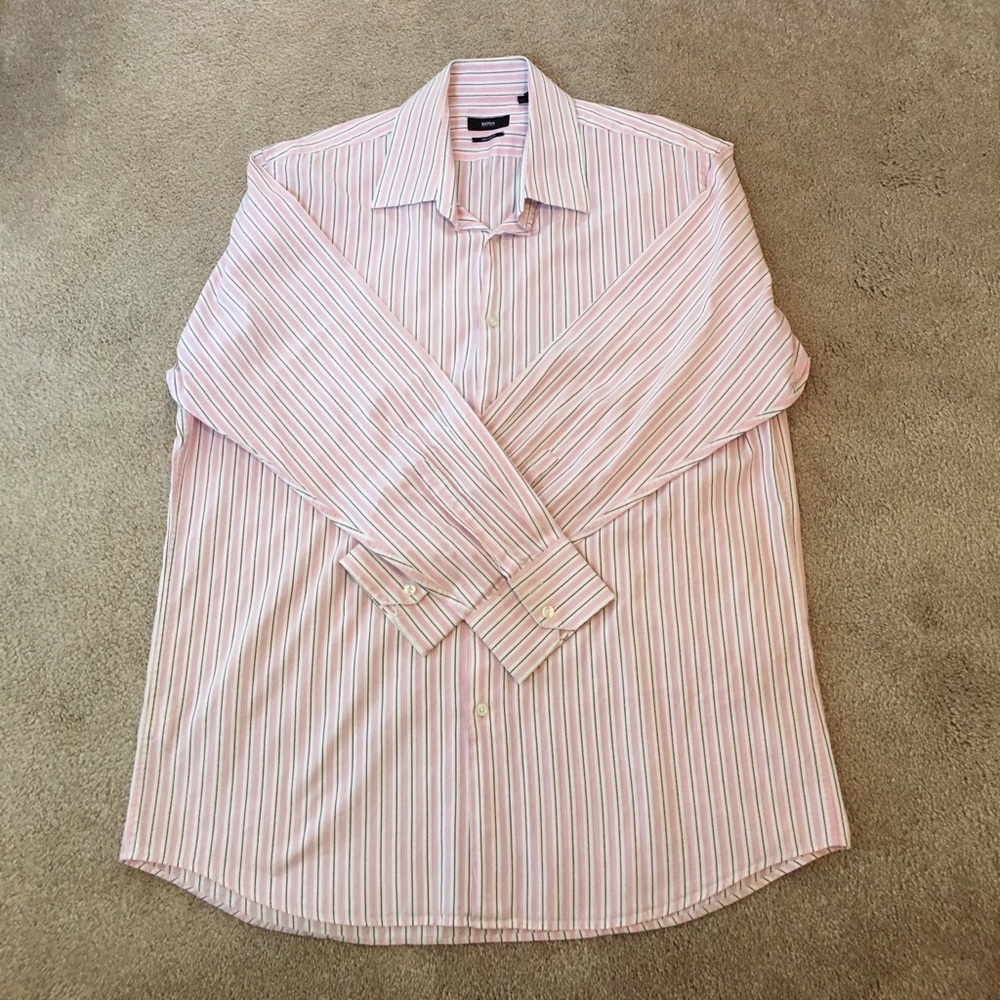 A lightly worn dress shirt. Brand Hugo Boss.