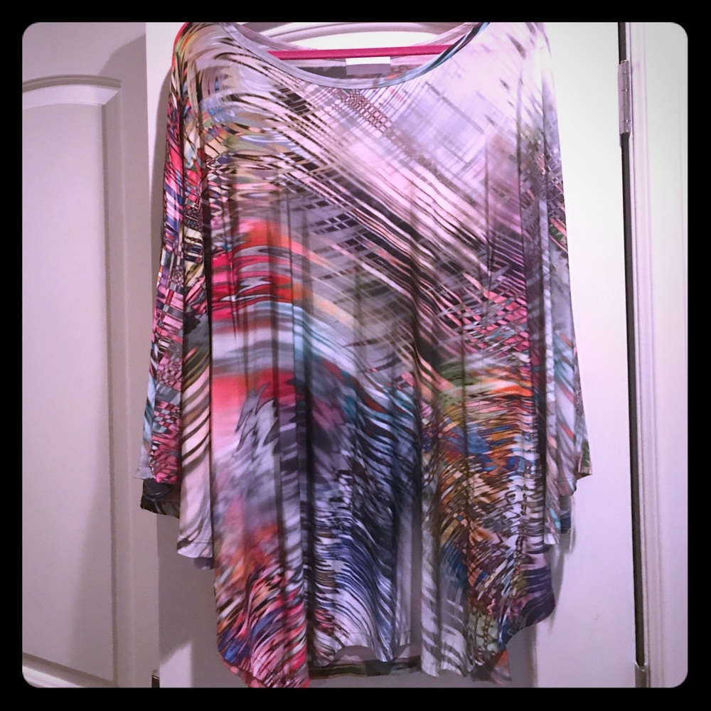 Multi color mini dress shirt