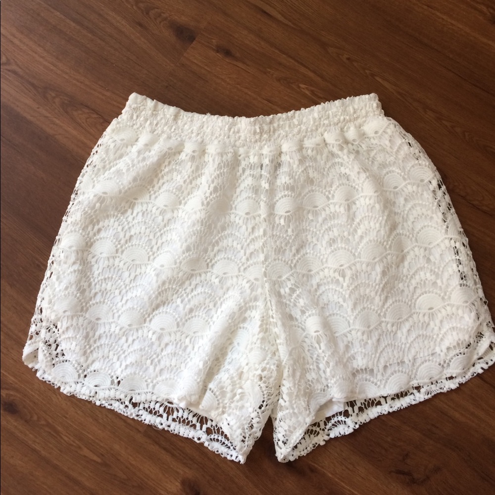 Lane Bryant White Lace Shorts
