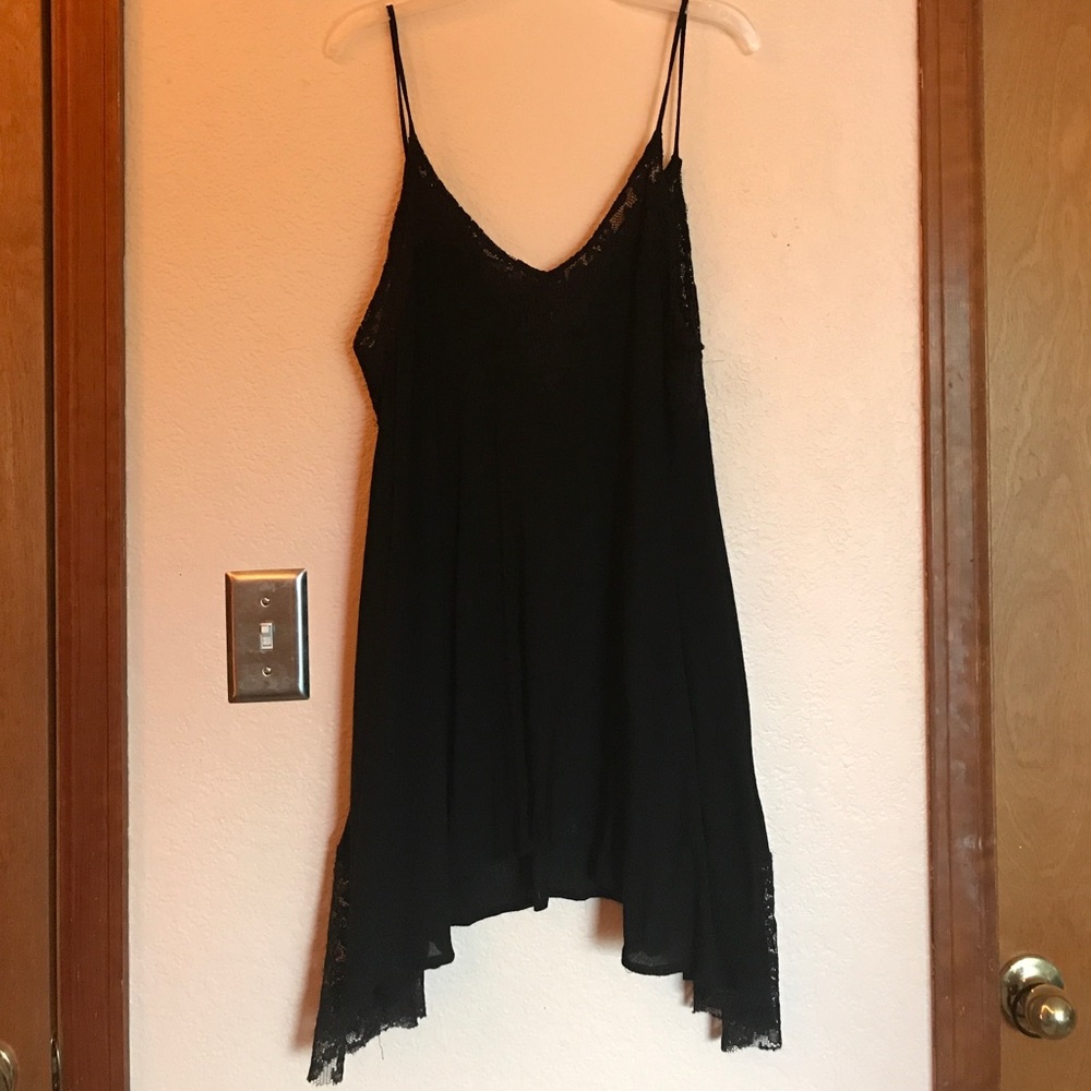 Black Lace High-Low Dress