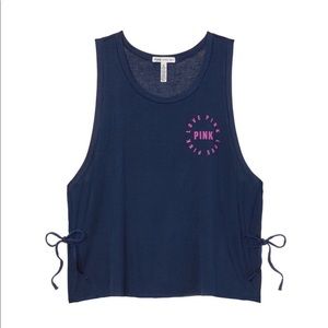 PINK VS super soft side tie tank. NIP. Size L
