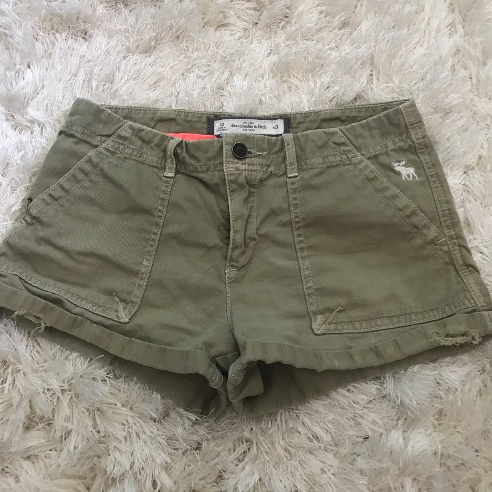 Olive green low rise shorts