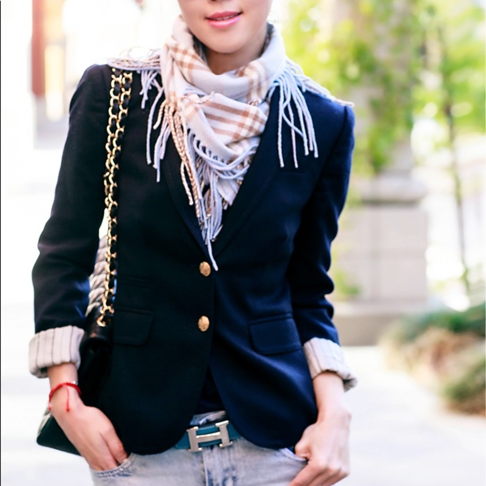 J. Crew Navy Schoolboy Blazer (size 8)