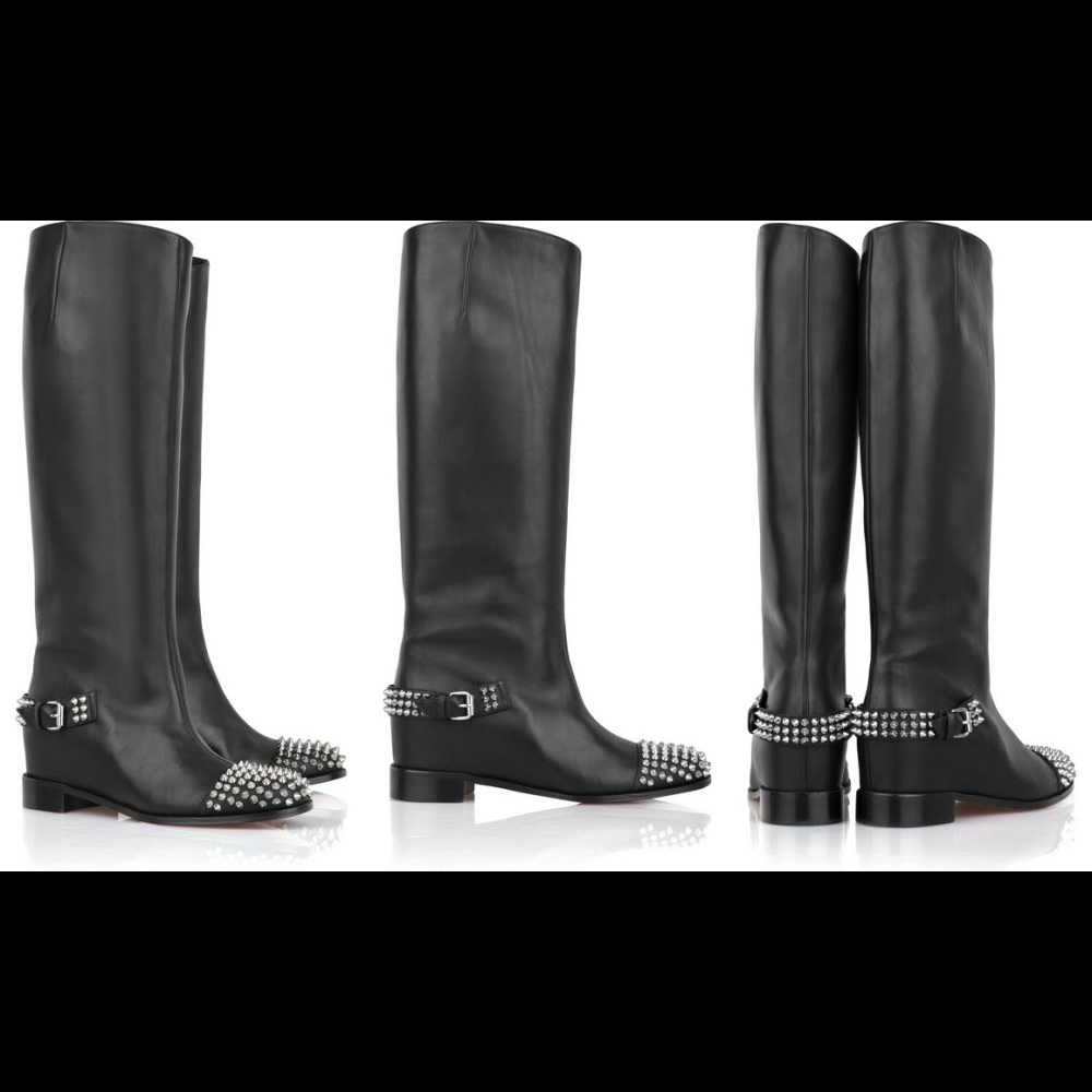 Auth. Christian Louboutin Egoutina Studded Boots