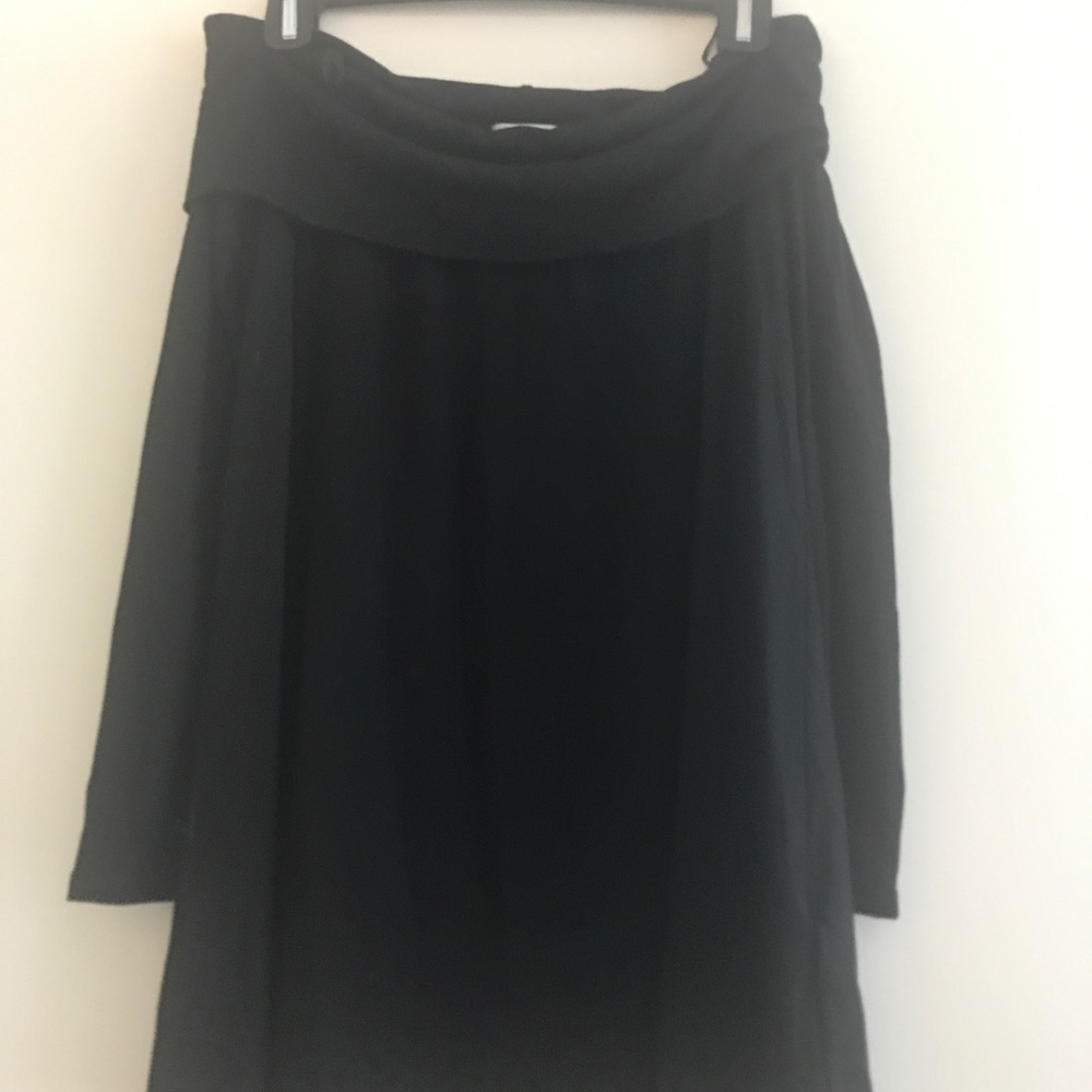 Off the shoulder black blouse.