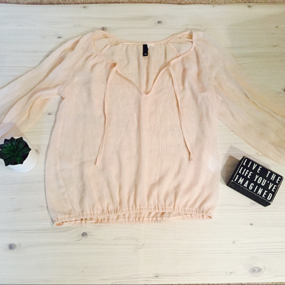 H&M Divided Sparkly Boho Blouse- Size 4