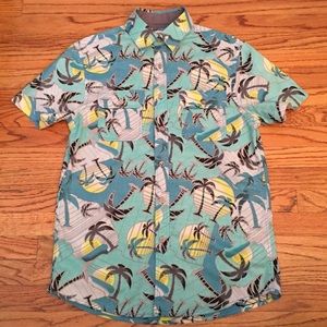 Mossimo Men's Turquoise Tropical Shirt