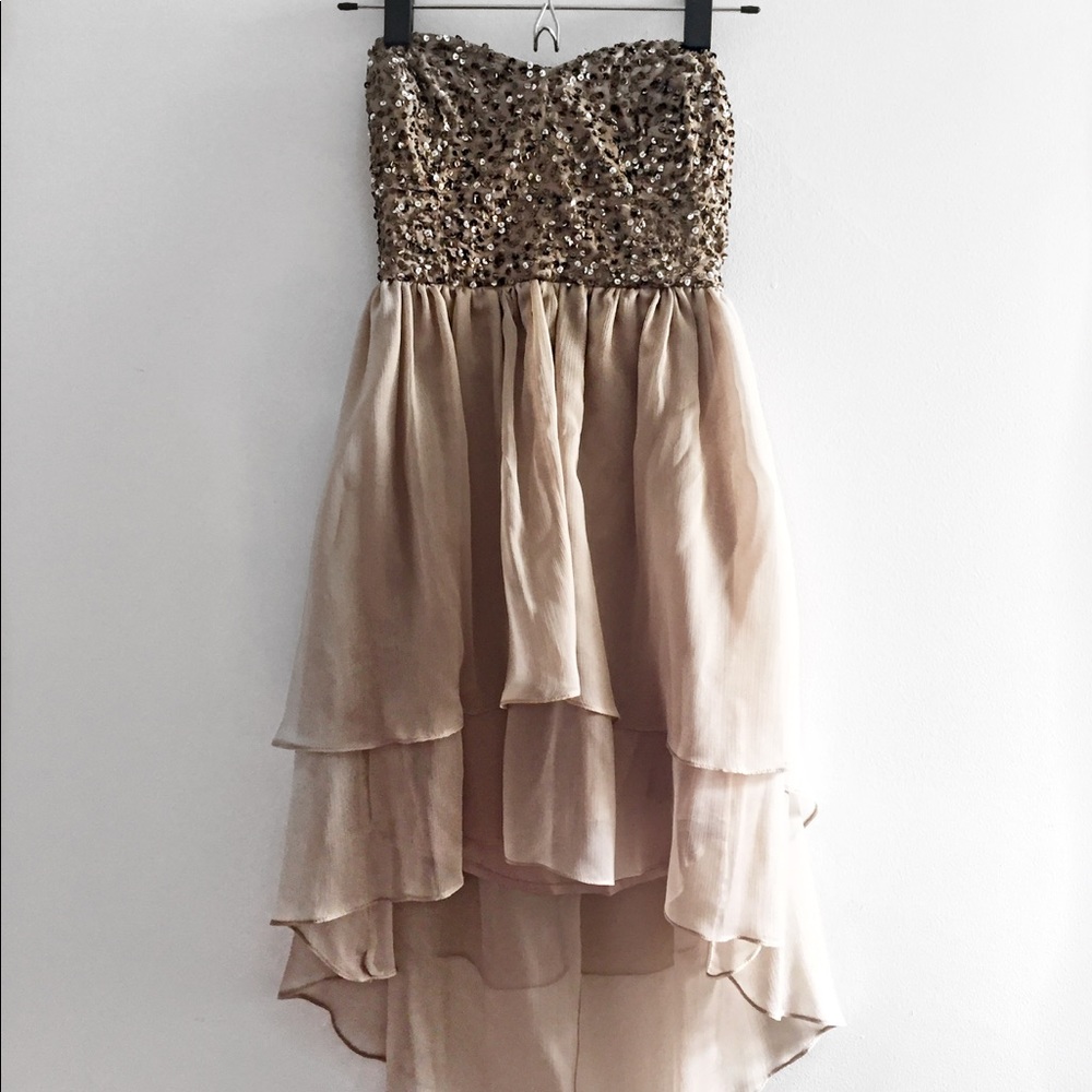 Strapless High-Low Dress