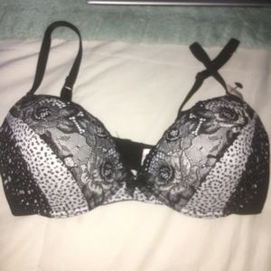 black& white multi print René Rofé push up bra