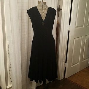Black velvet 1940s style dress