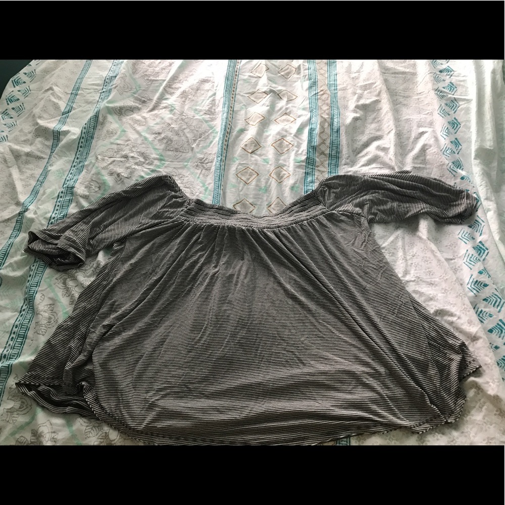 AEO striped off the shoulder shirt