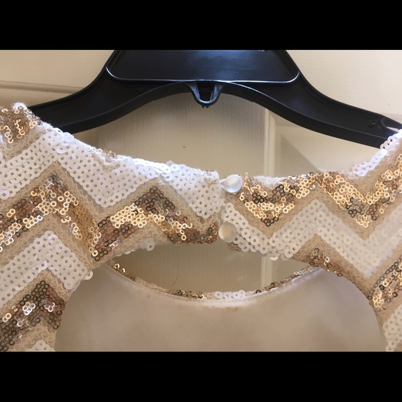 White and Gold Sequin Dress - Picture 5 of 5
