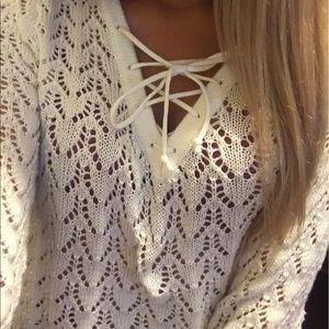Cute white knit sweater