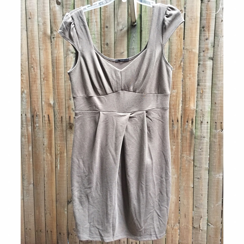 Tan Cap Sleeve Dress