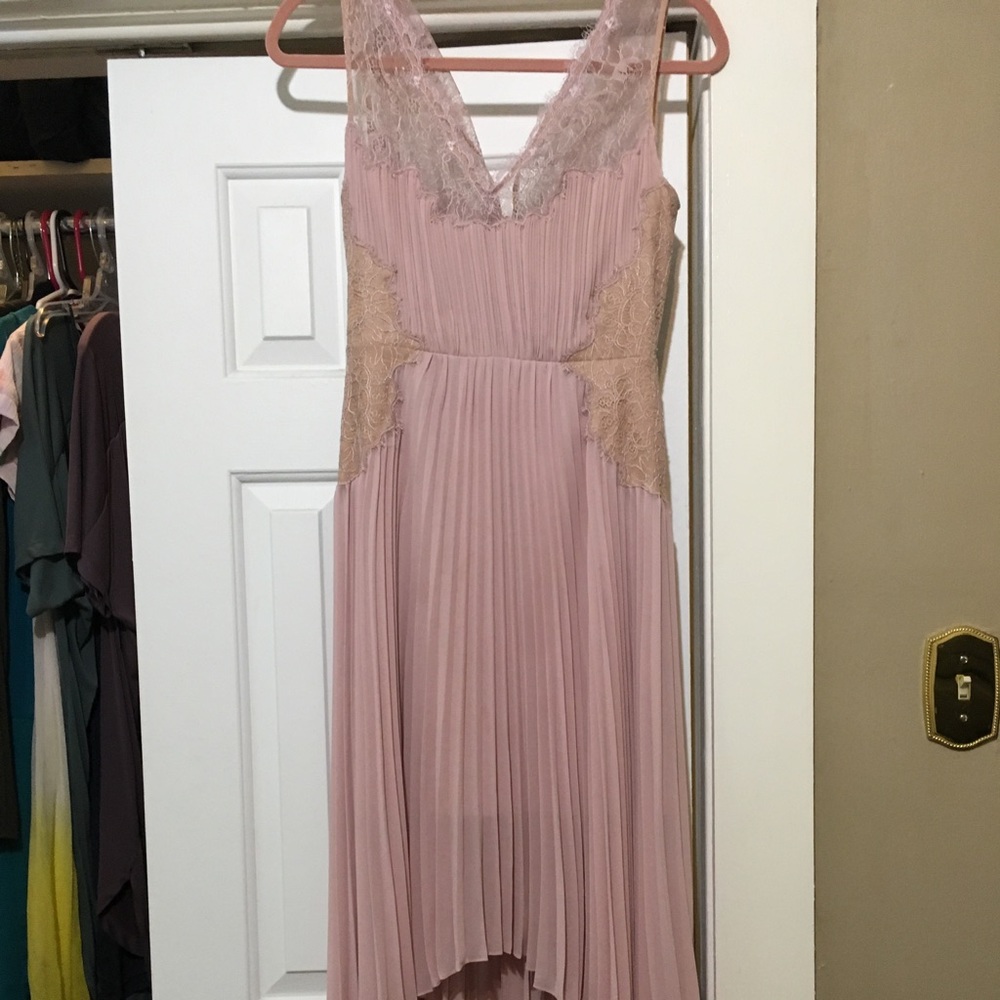 Bcbg high low mauve formal dress size 0