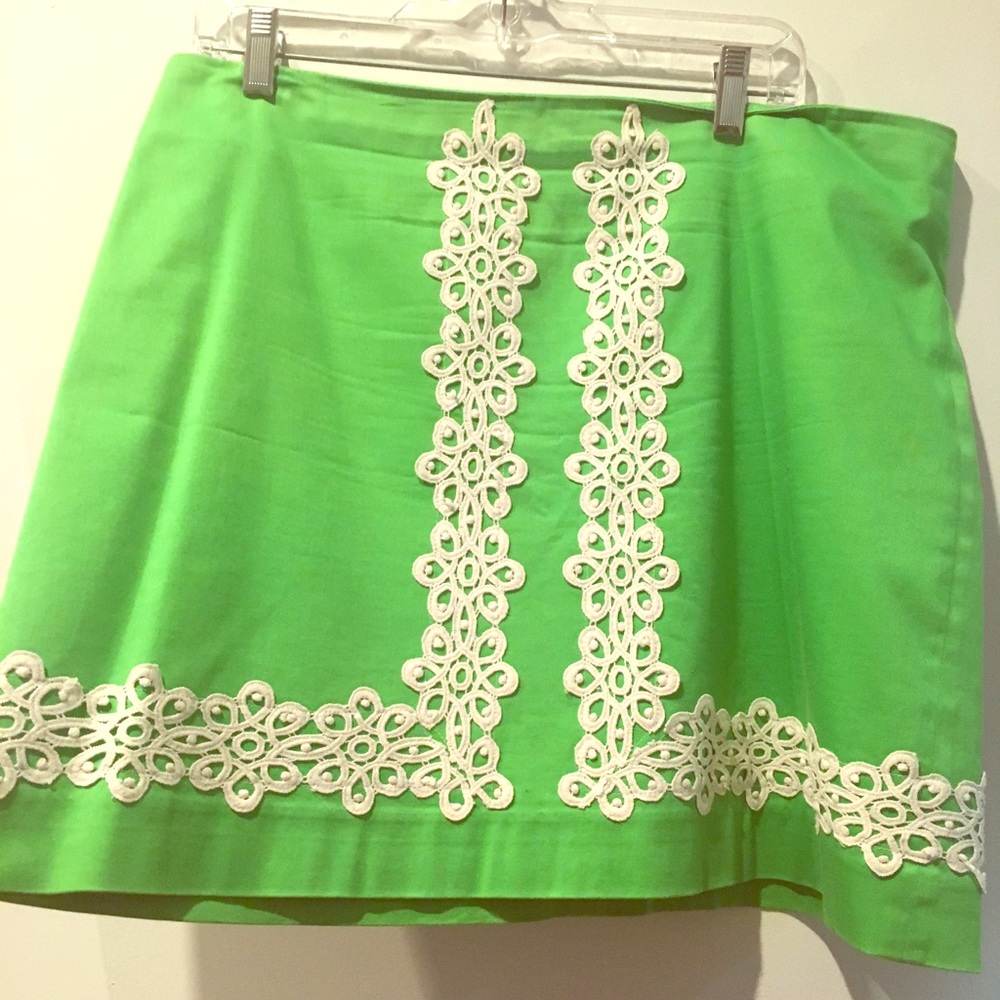Lilly Pulitzer Green Embroidered Skirt