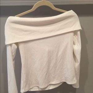 Off the shoulder ribbed top