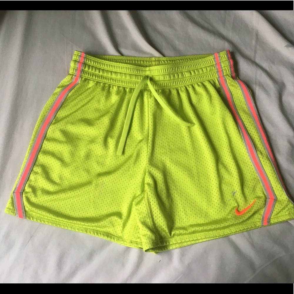 Green and pink Nike shorts