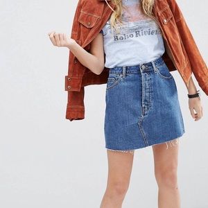 NWOT Asos High Waisted Denim Mini Skirt