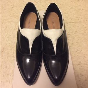 Black Patent leather slip on Oxfords