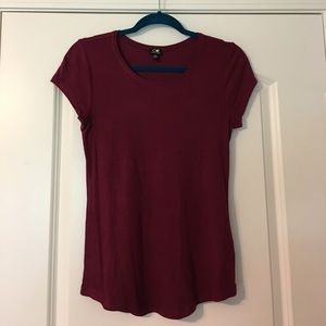 Cable & Gauge maroon crew neck top