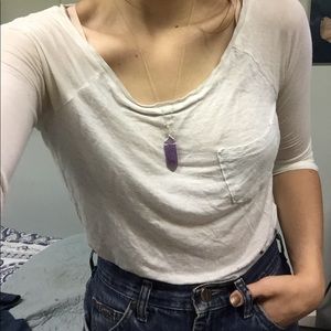 LOOSE WHITE SCOOP-NECK TOP