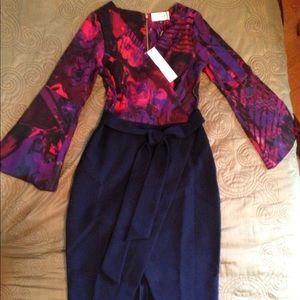 Closet London 2 in 1 Contrast Tie Front Wrap Dress