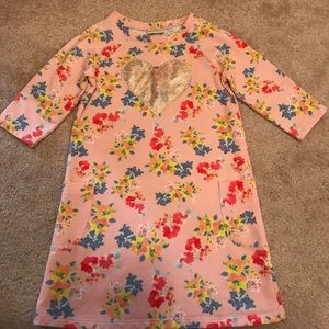 Floral dress with metallic heart