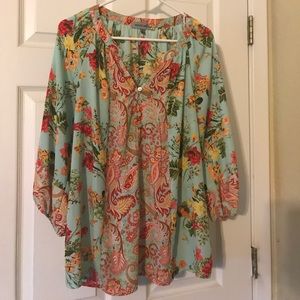 Paisley and flower flowey top