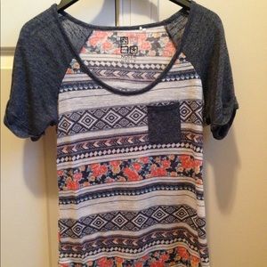 Pacsun floral/aztec t-shirt