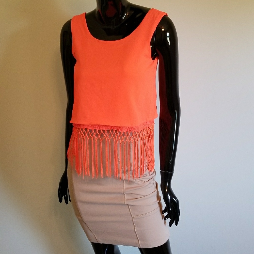 GB Girls Coral Fringe top