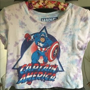 Vintage captain America Crop Top