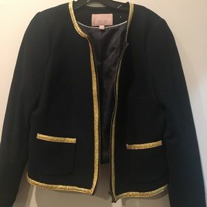 Banana Republic Navy and Metallic Gold Blazer