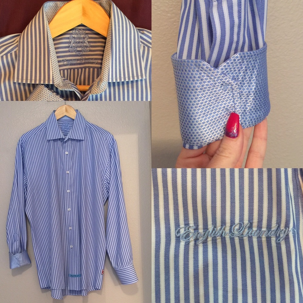 English Laundry Men's Button Up Dress Shirt