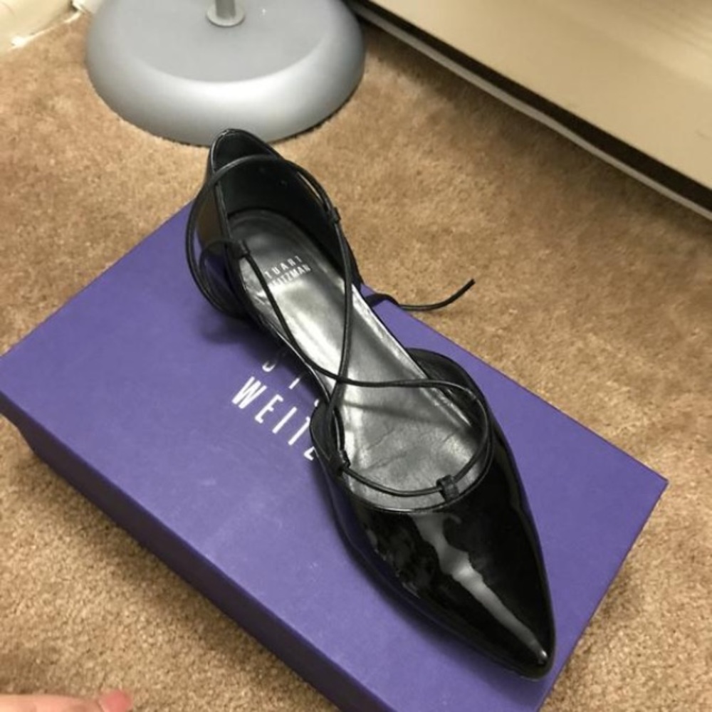 Stuart weitzman Gilligan patent lace up flats - Picture 2 of 5