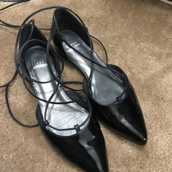 Stuart weitzman Gilligan patent lace up flats - Picture 3 of 5