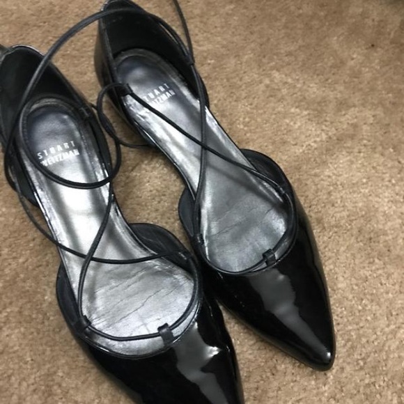 Stuart weitzman Gilligan patent lace up flats - Picture 5 of 5