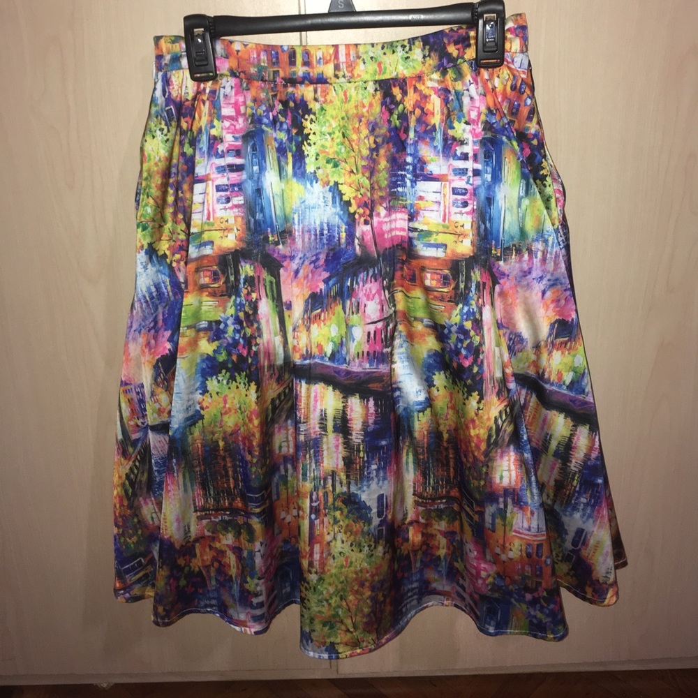 Midi flare skirt