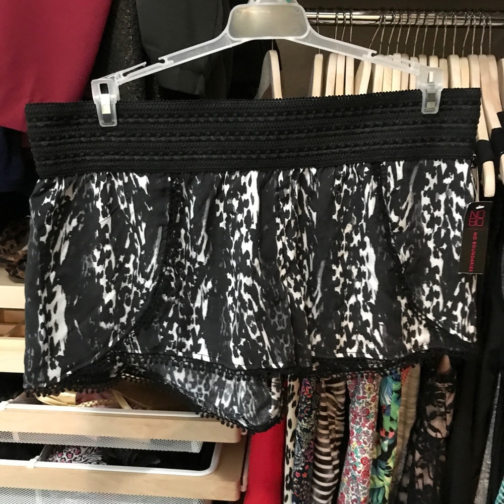 Leopard print short shorts.